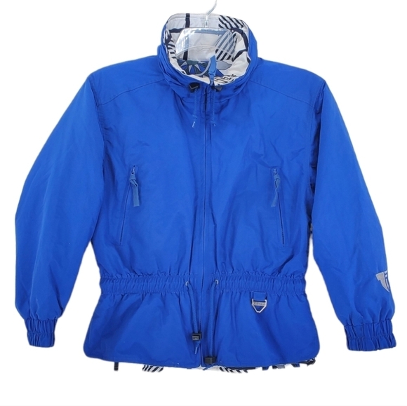 Vtg Y2K Tyrolia Ski Jacket 14Y Wmns SP Reversible Fitted Sunburst Buffalo Plaid - Picture 2 of 16